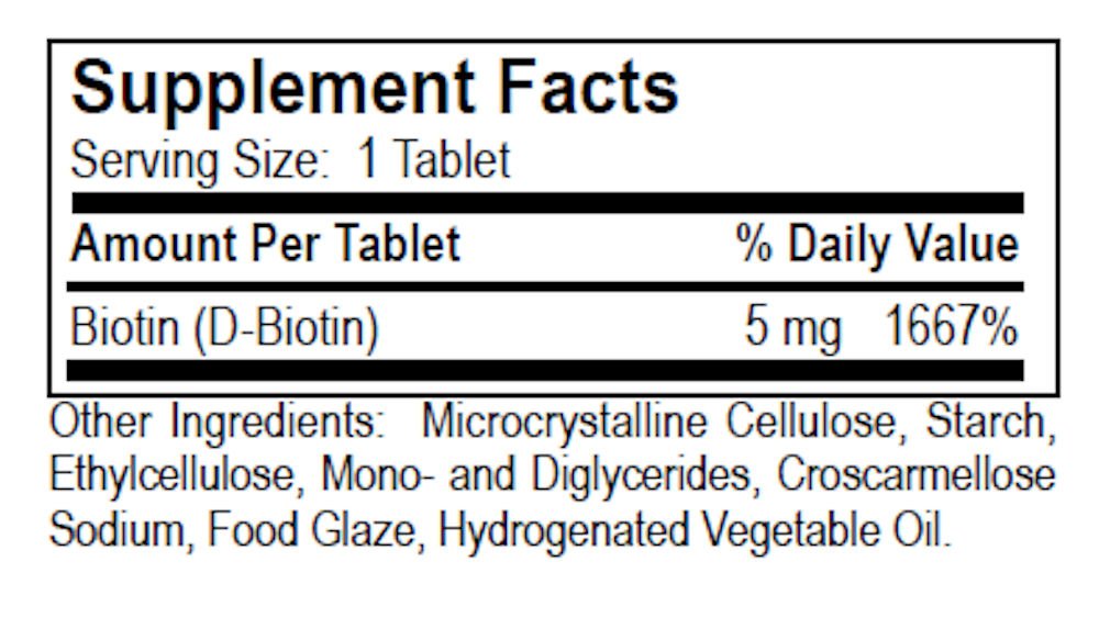Dialyvite Biotin 5 mg Vitamin Supplement Tablet, 120 Tablets