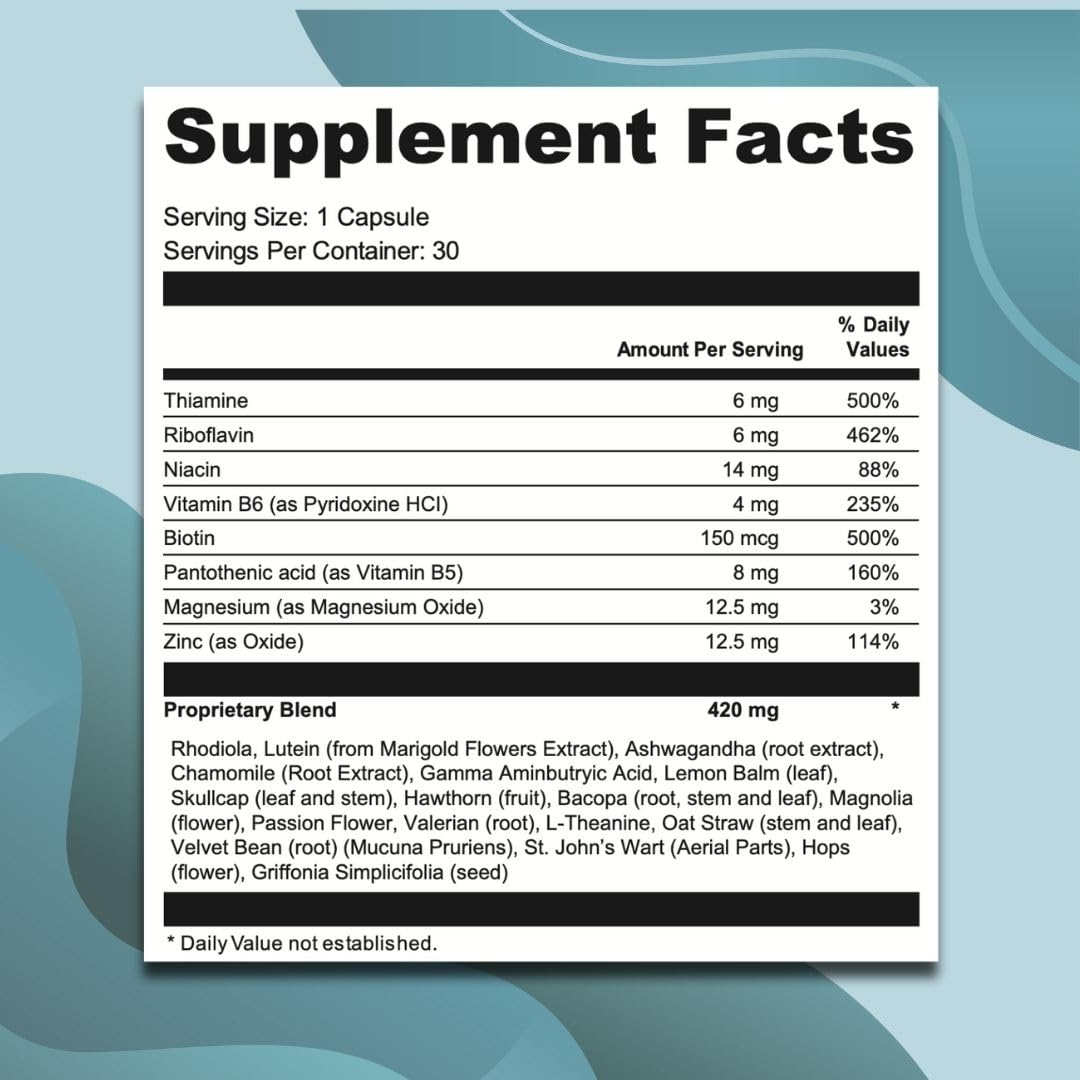 Swiss Activa+ Labs Stress Relief & Calm Supplement for Women Capsule 30 Count