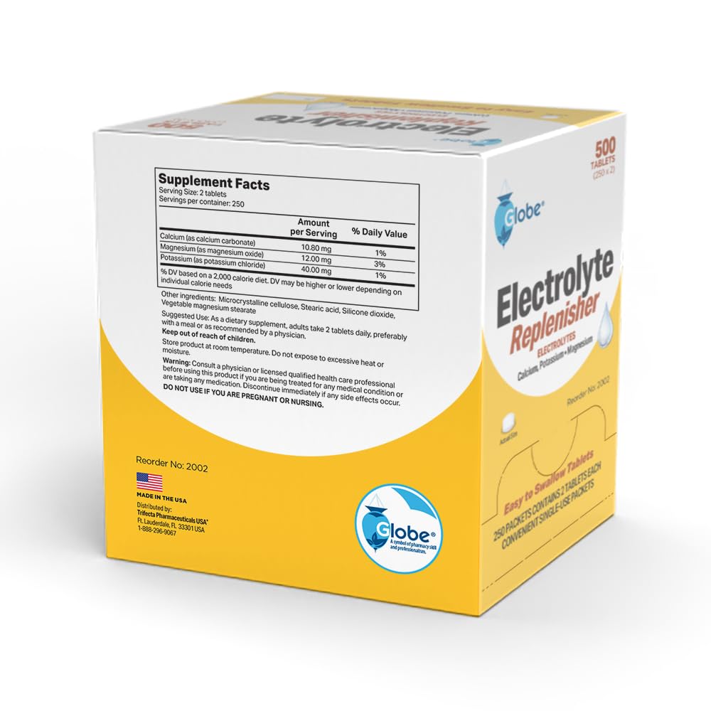 Globe Electrolyte Replacement Tablets for Rapid Hydration & Exercise Recovery, 500 Count