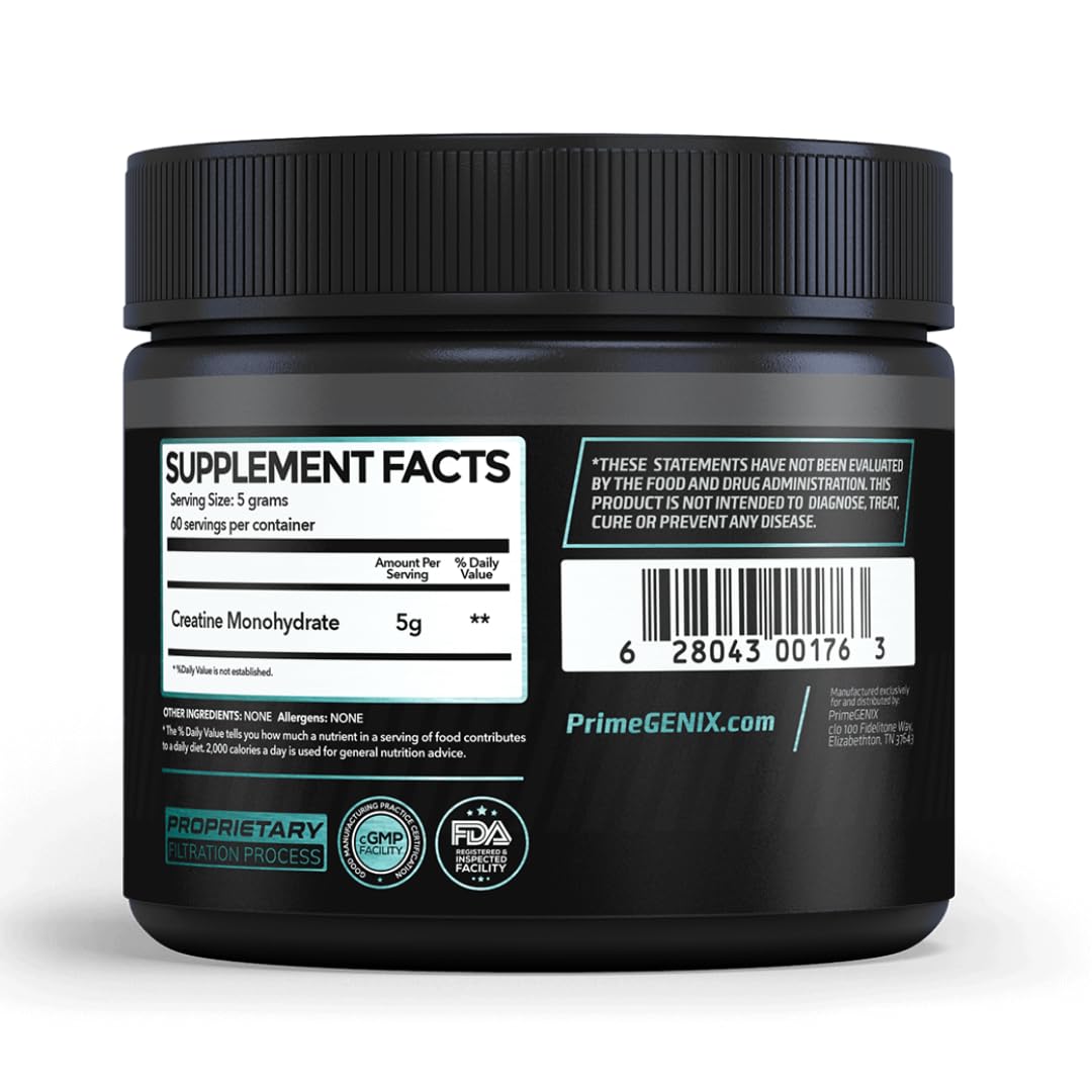 PrimeGENIX Micronized Creatine Monohydrate Powder 10.58 Ounce