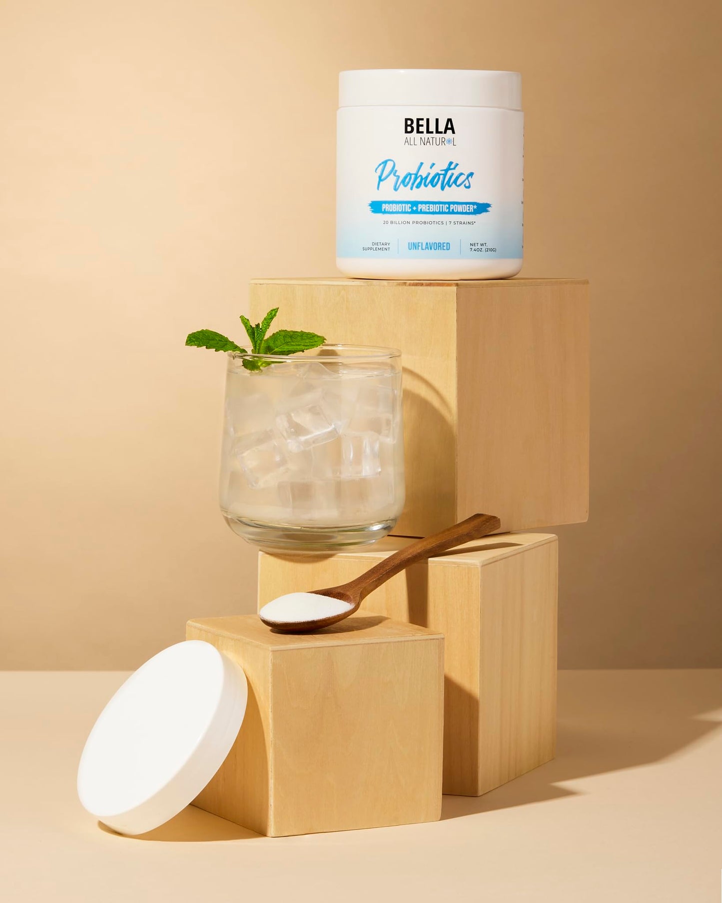 Bella All Natural Probiotics + Prebiotics Powder, 7.4 Ounce