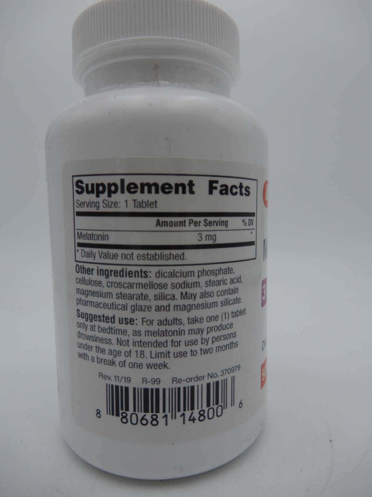 Rugby Laboratories Melatonin 3mg Tablet, 500 Count