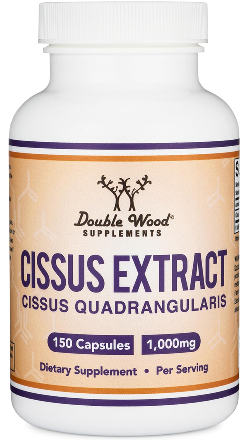 Double Wood Supplements Cissus Quadrangularis Super Extract Capsules, 150 Count