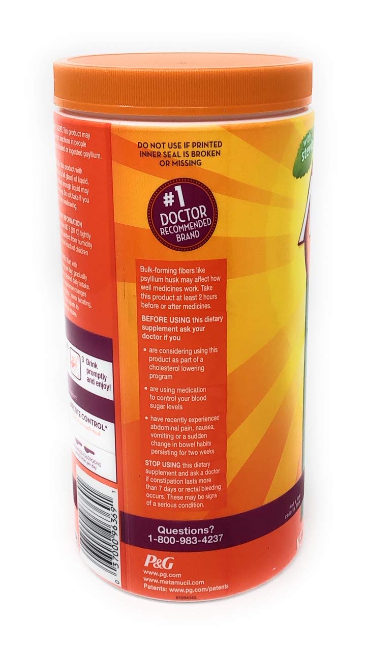 Metamucil Premium Blend Sugar Free Psyllium Husk Fiber Powder Supplement, 23.1 oz