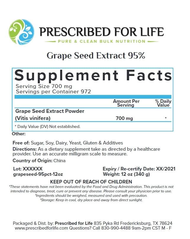 Prescribed For Life Grape Skin Powder 35.2 oz