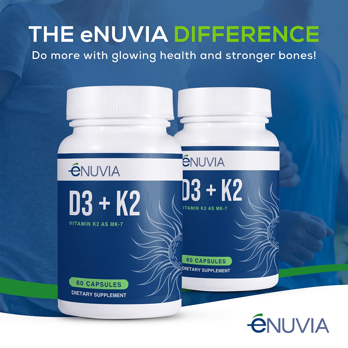 Enuvia D3+K2 Vitamin D3 K2 Supplement Capsule 60 Capsules