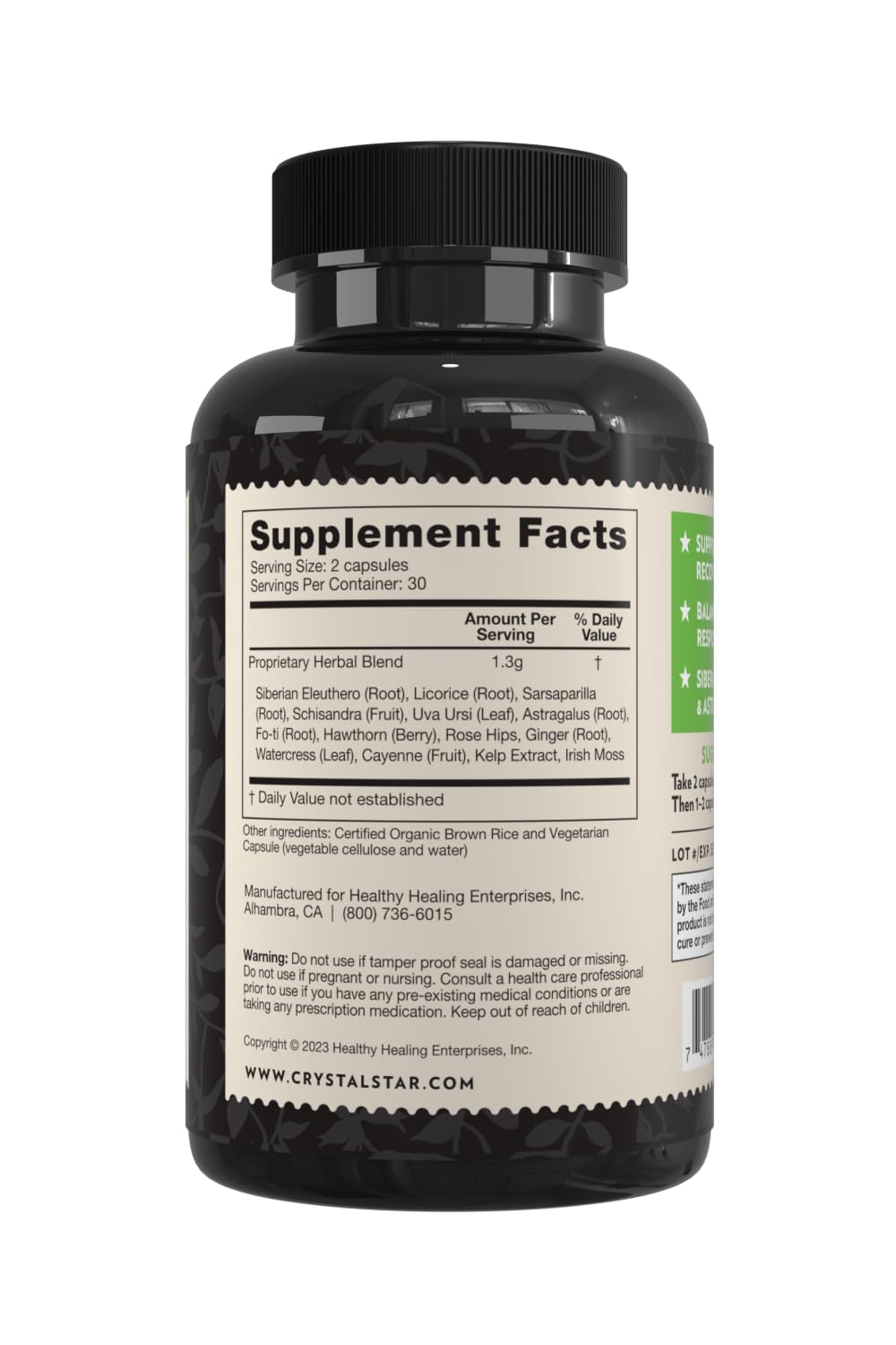 Crystal Star Adrenal Support Supplement Capsule, 60 Count