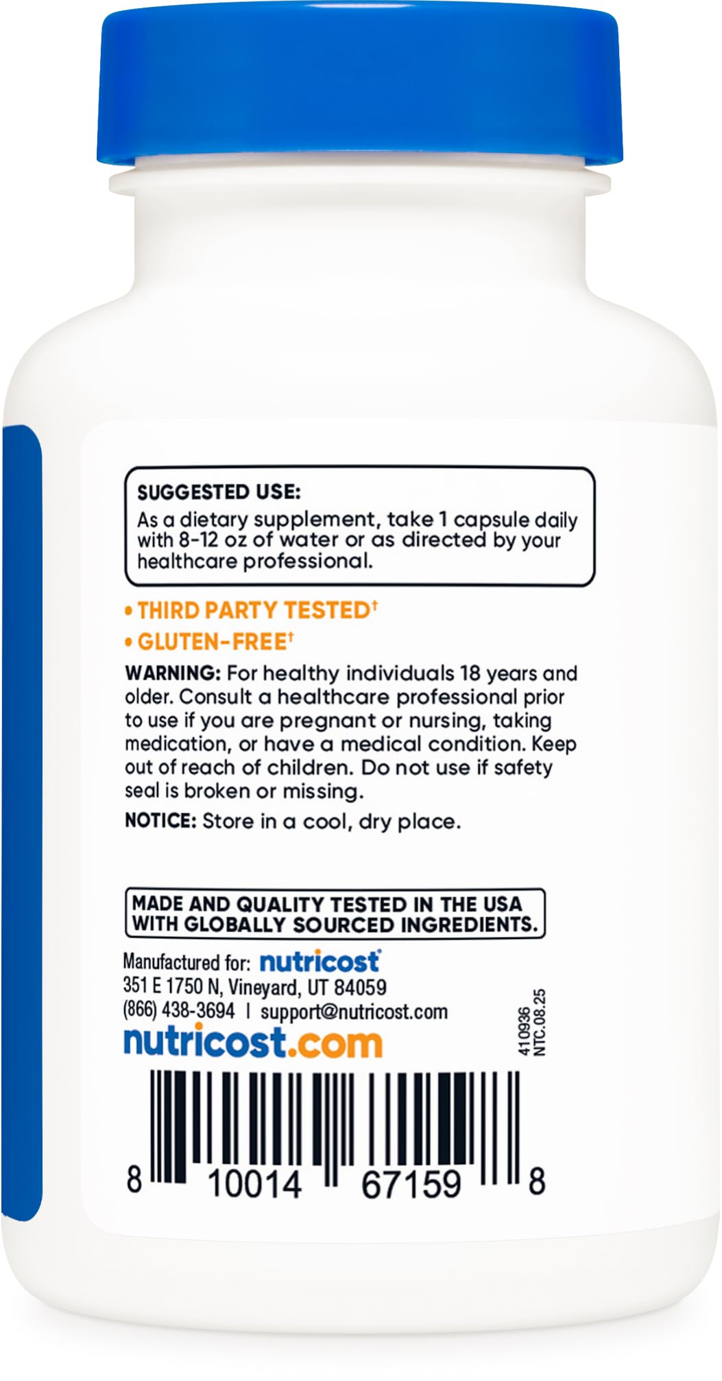 Nutricost Zinc Chelate 50mg 120 Capsules