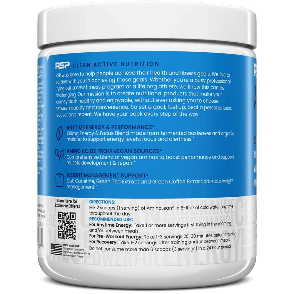 RSP NUTRITION AminoLean Pre Workout Powder 30 Servings