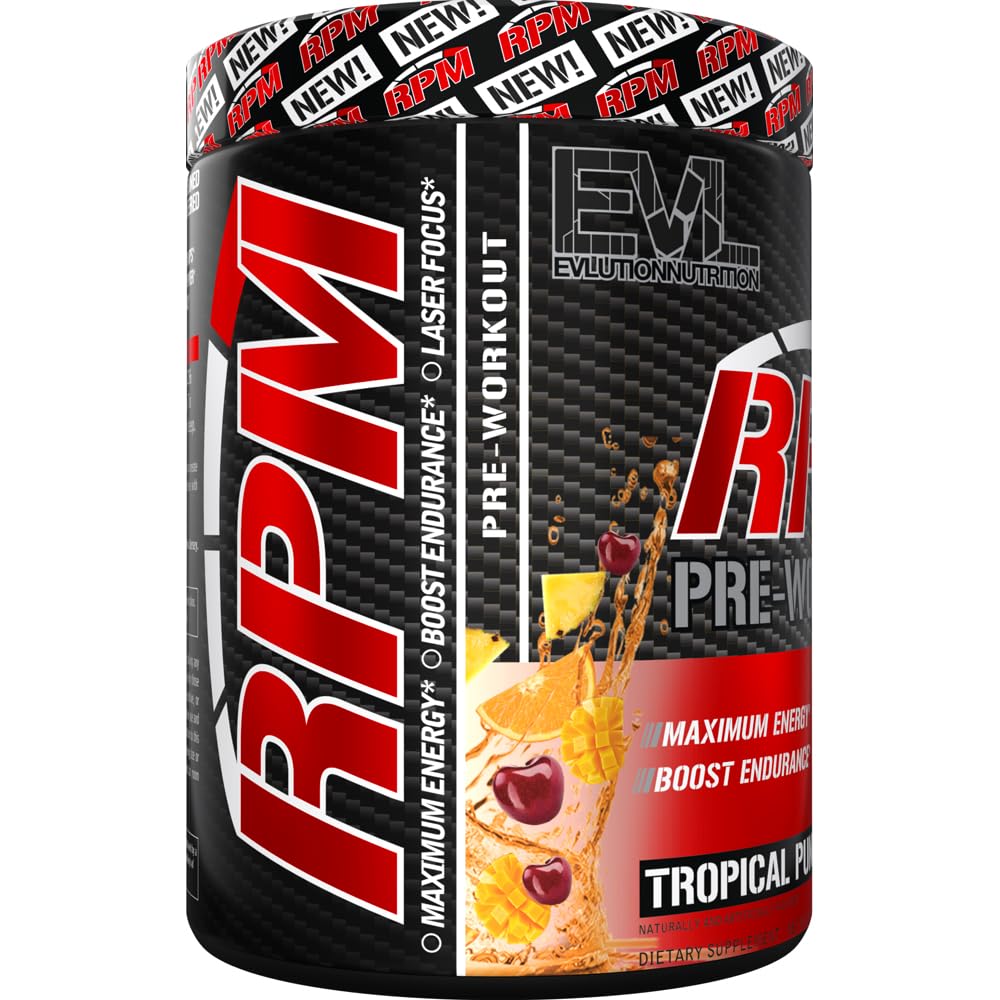 Evlution RPM Pre Workout Powder Tropical Punch 12.4 Ounce