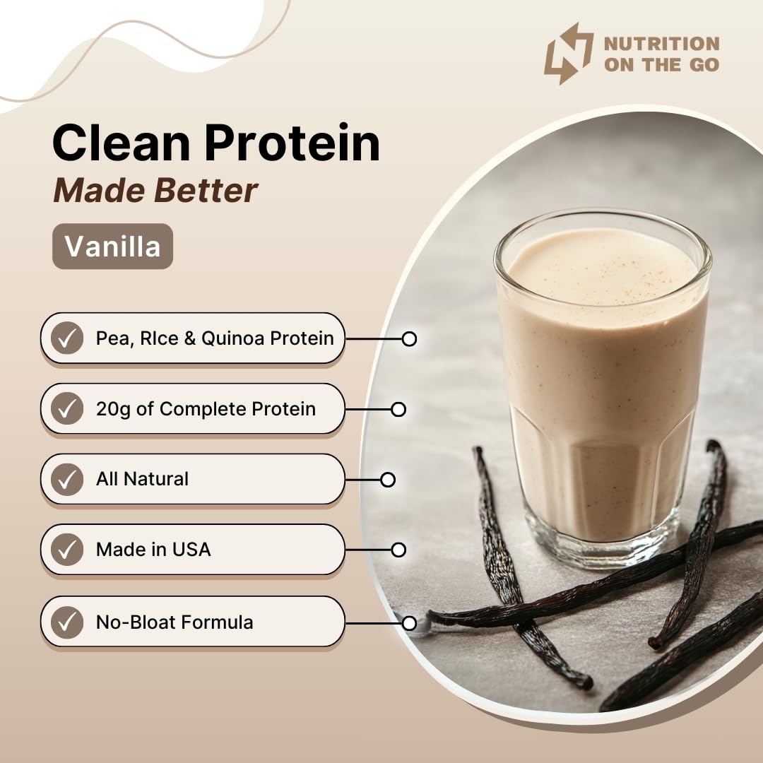 Nutrition On The Go Vegan Protein Powder with Creatine – Vanilla, 60 Packets