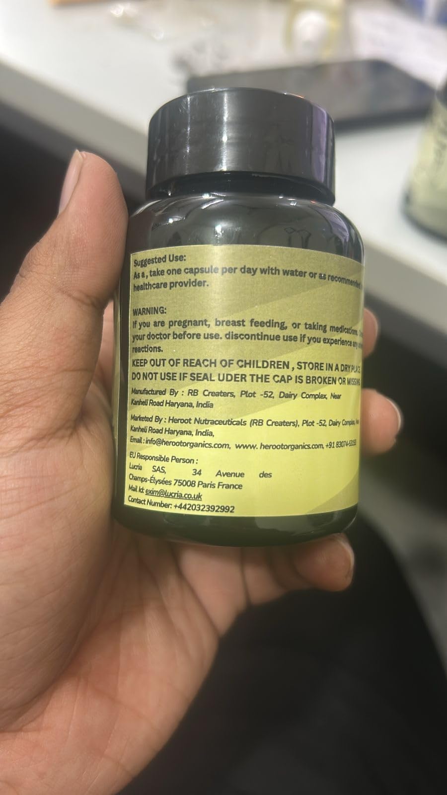 Heroot Berberine HCl with Banaba 500mg Root Extract Capsule, 60 Capsules