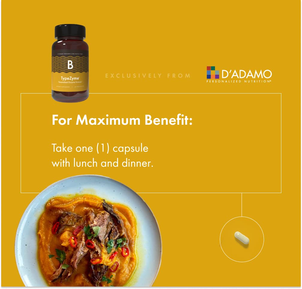 D'Adamo Personalized Nutrition TypeZyme Digestive Enzyme Capsule 60 Count