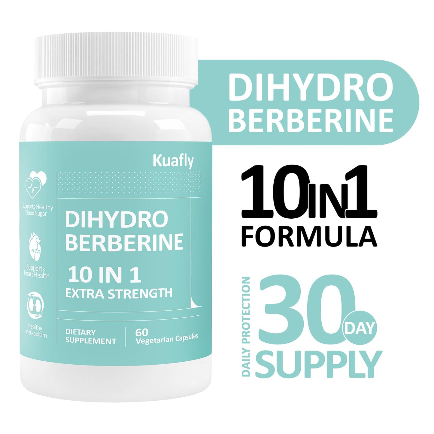 KUAFLY Dihydroberberine HCl 750mg Capsule – Enhanced Absorption Complex with Ceylon Cinnamon, Bitter Melon, R-ALA, Milk Thistle – Supports Metabolism, Heart & Immune Health – 180 Capsules