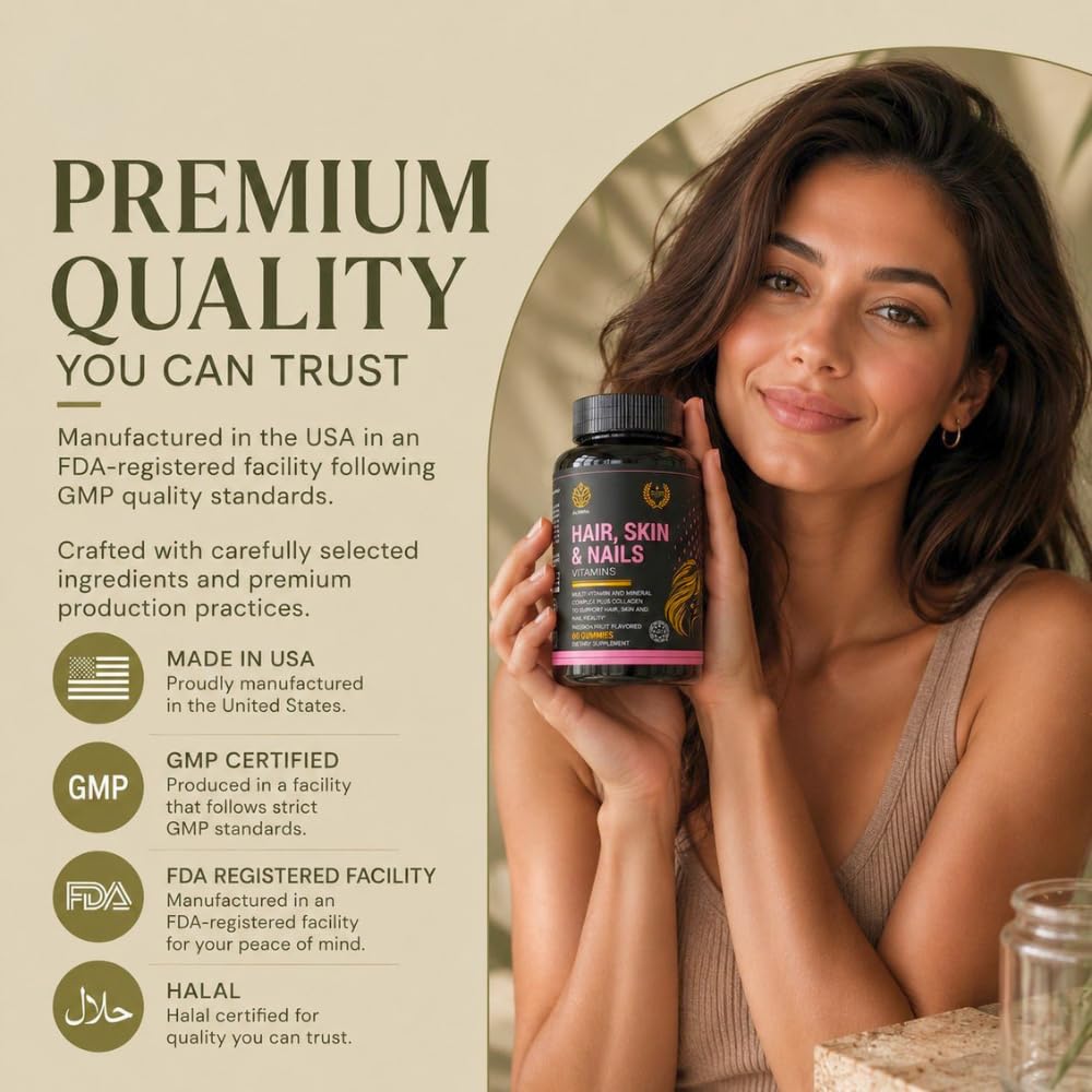 ALNIMA Hair, Skin & Nails Gummies 60 Count