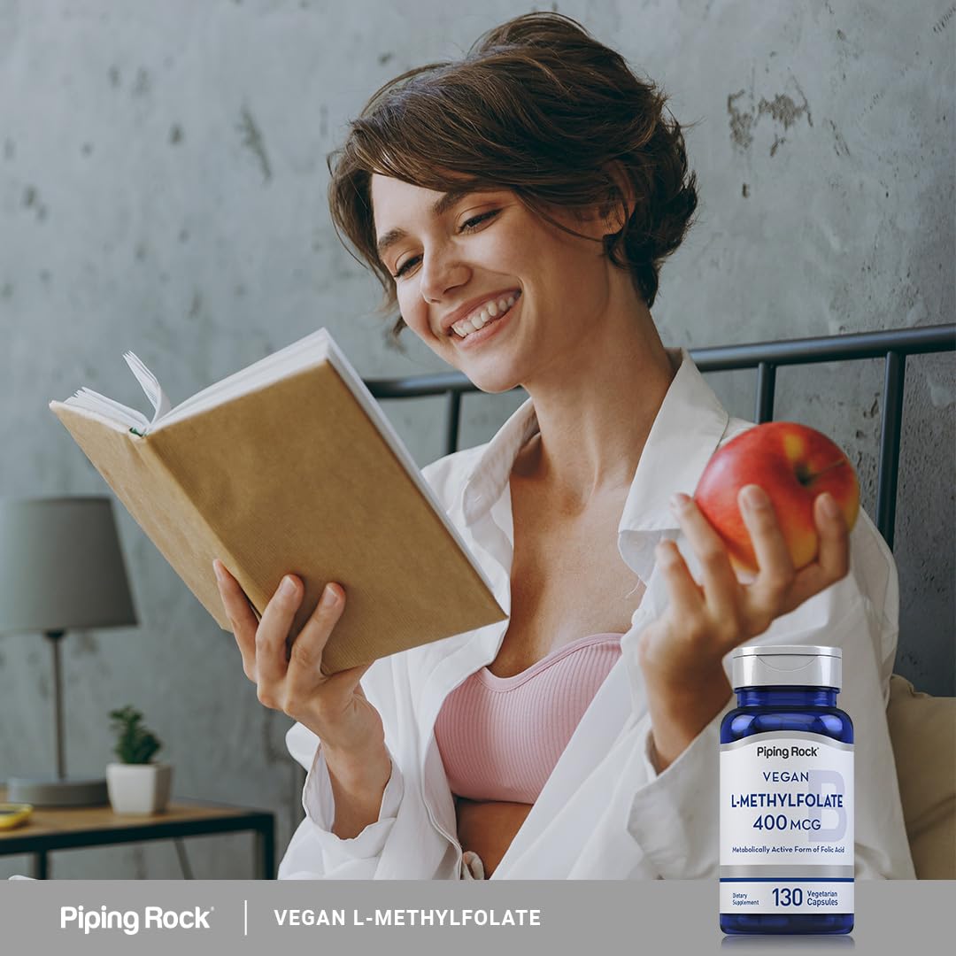 Piping Rock L-Methylfolate Supplement 400 mcg Capsule 130 Count