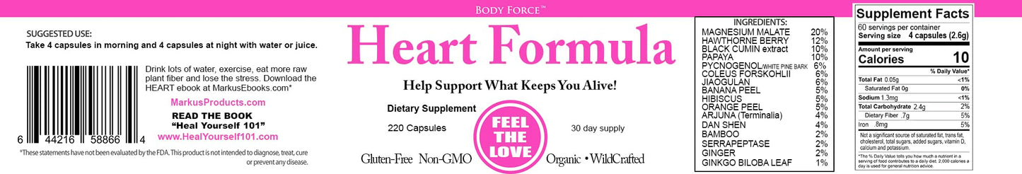 Body Force Heart Formula Capsules 220 Count