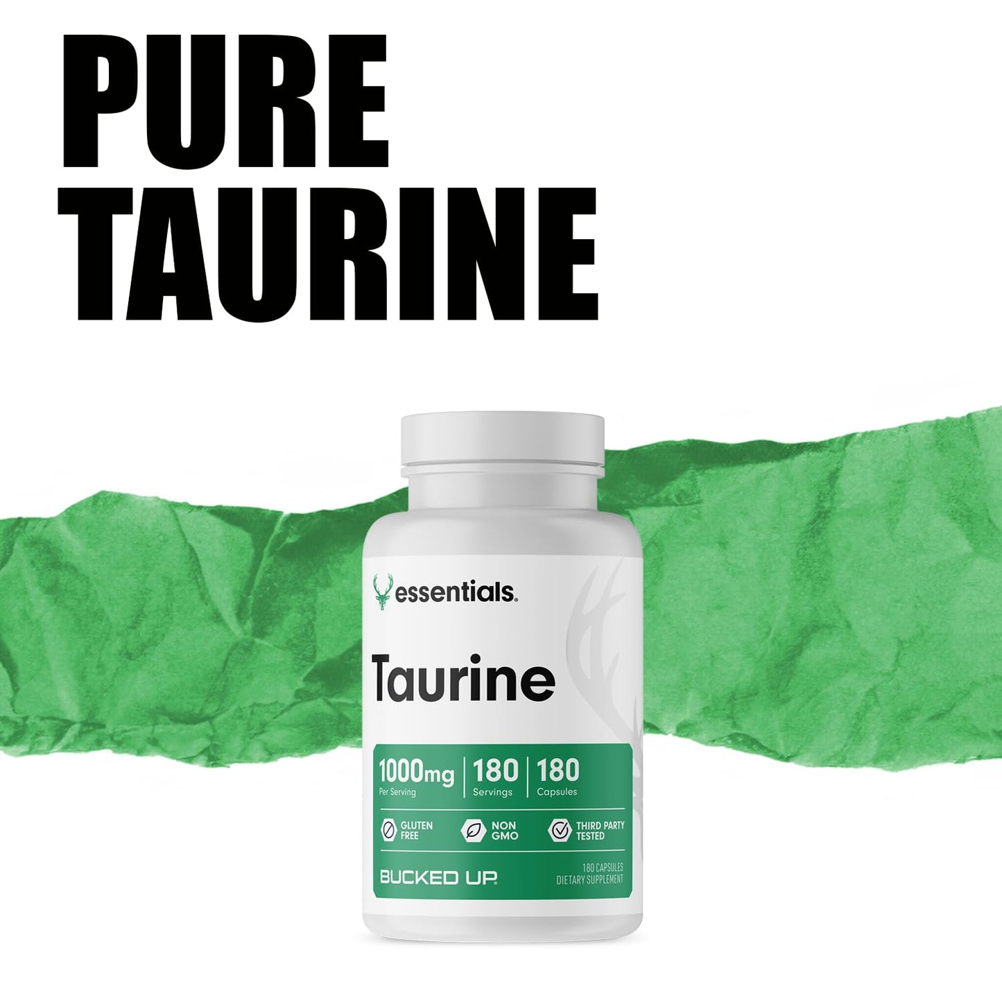 Bucked Up Taurine 1000mg Capsules, 180 Count