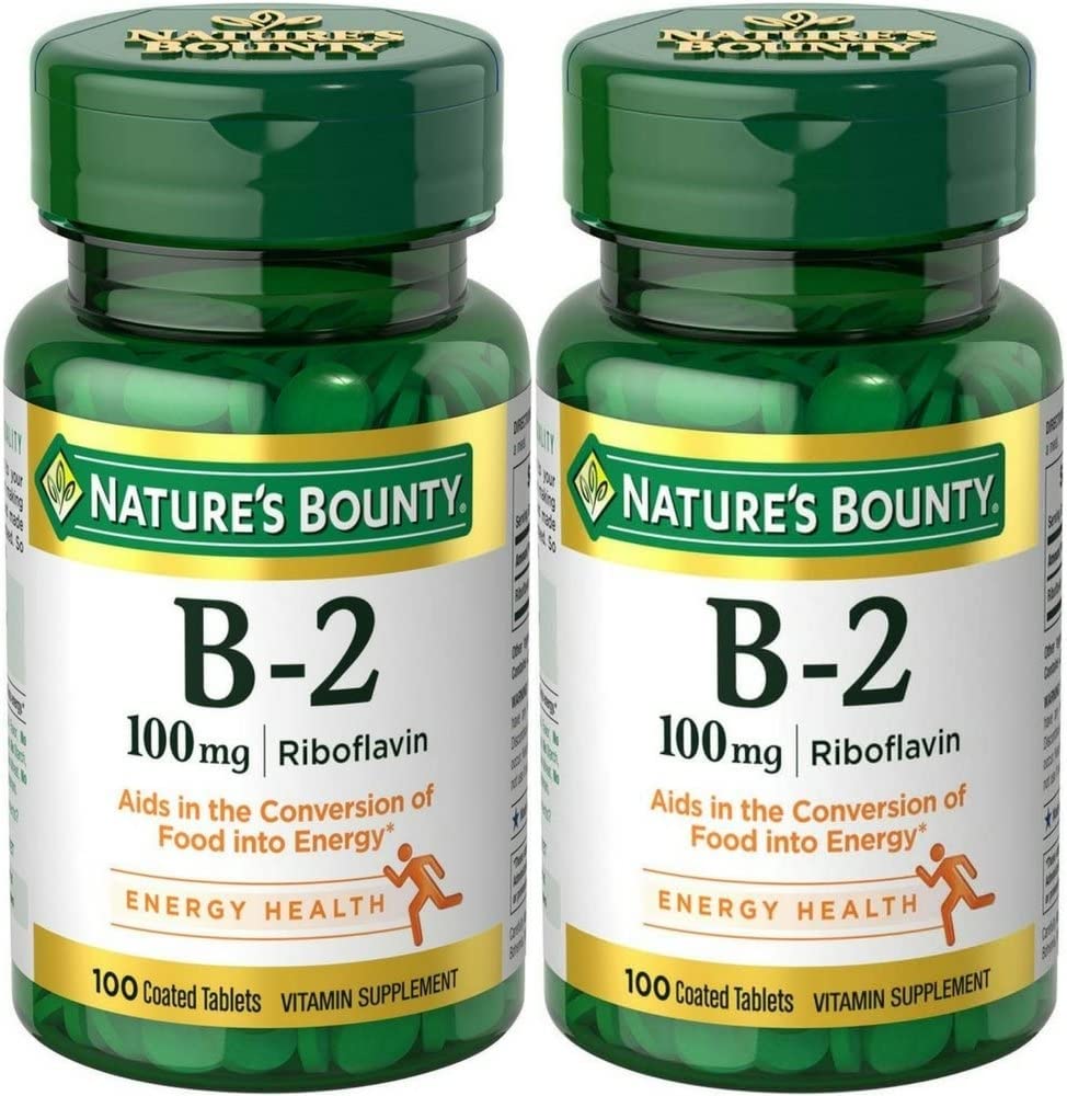 Nature's Bounty Vitamin B-2 100 mg Tablets, 200 Tablets