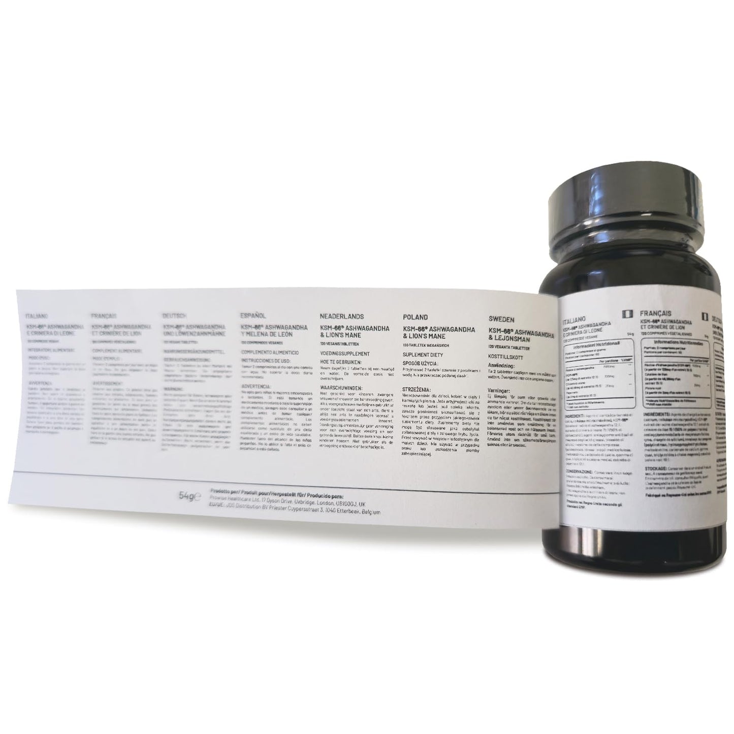 PH PROWISE Healthcare KSM-66 Ashwagandha and Lions Mane Tablets, 120 Tablets