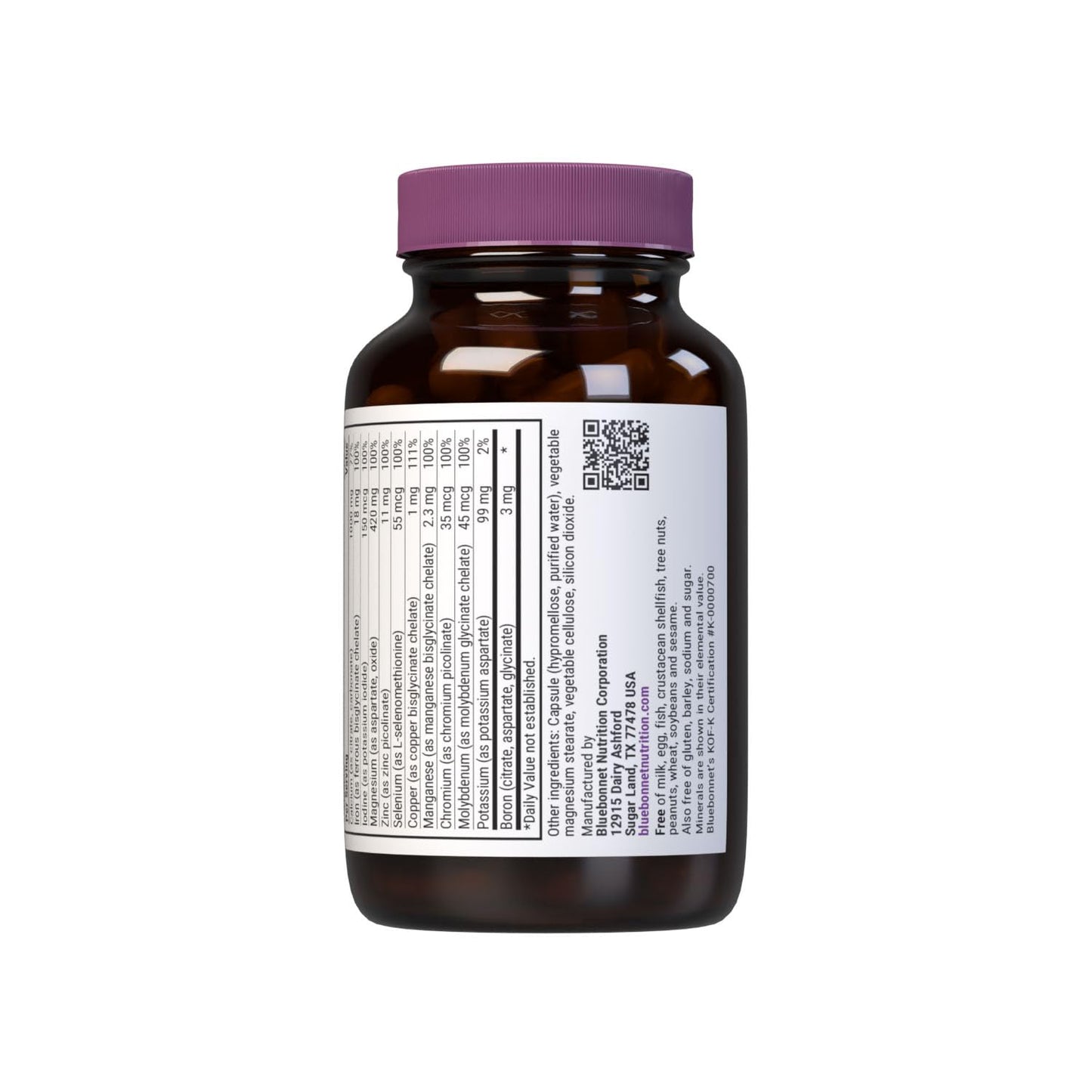 BlueBonnet Multi Minerals Plus Boron Vegetarian Capsules, 90 Count
