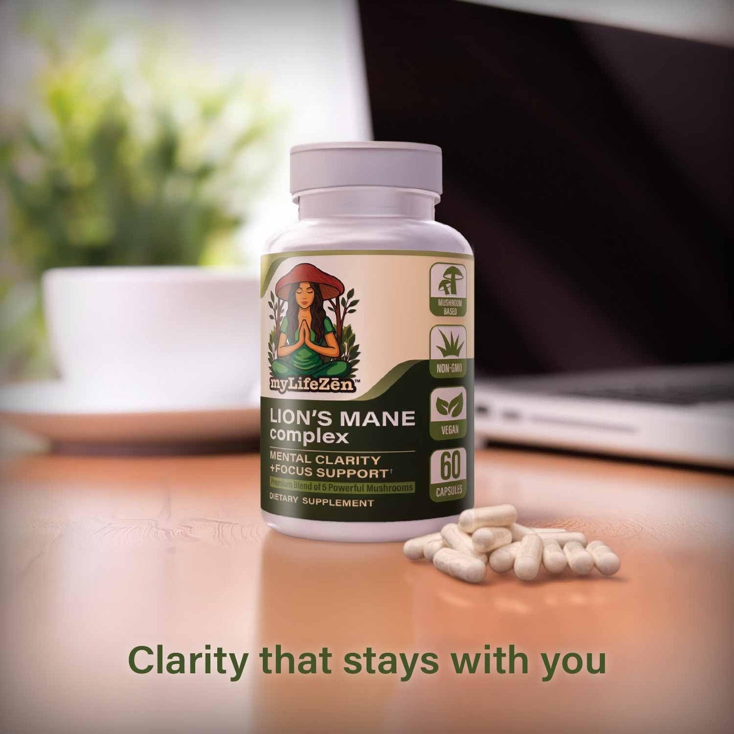 MyLifeZen Lion’s Mane Complex with Mushroom Blend 60 Veggie Capsules