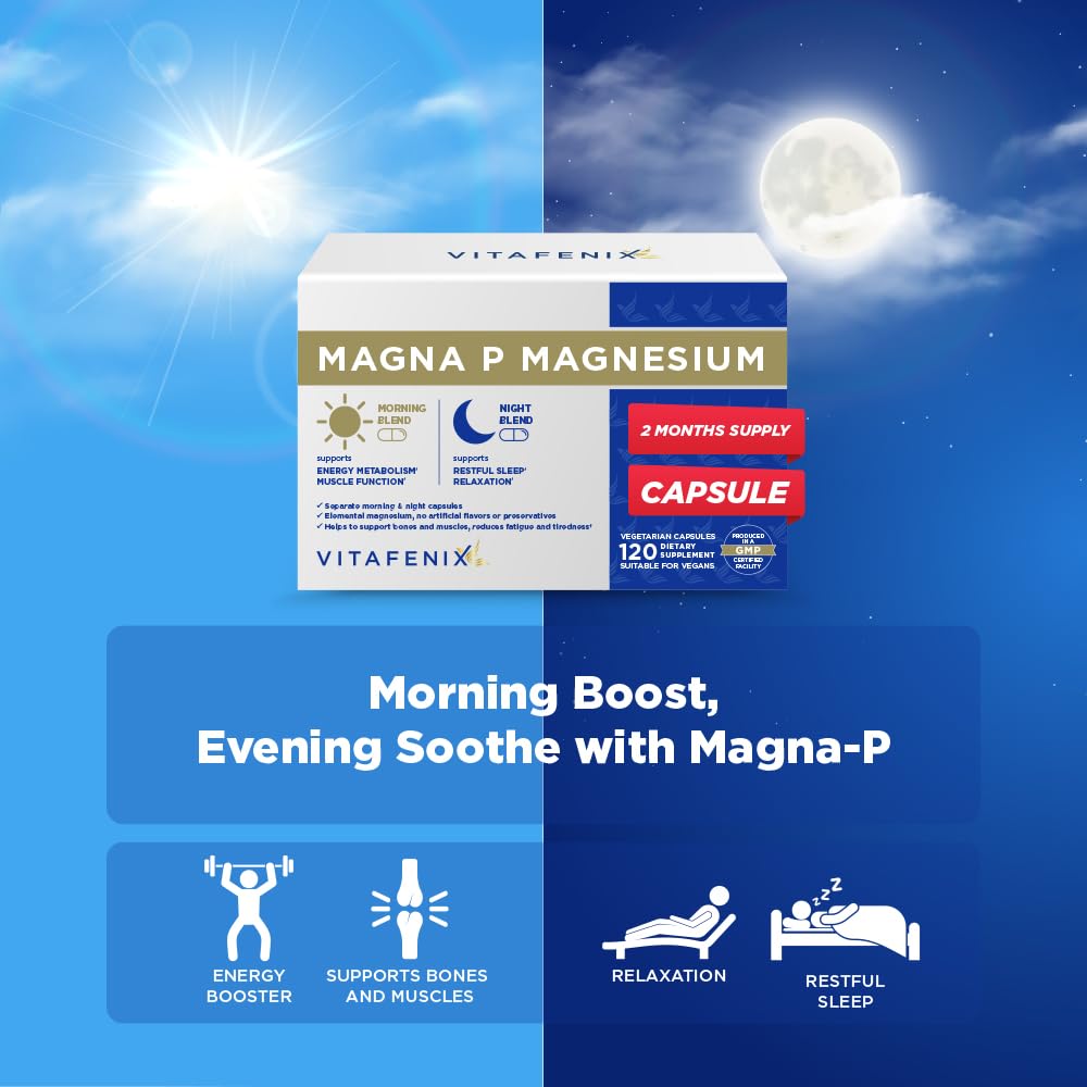 Vitafenix Magnesium Complex 4 in 1 & Glycinate with B6, Citrate, Malate, Taurate Capsules 120