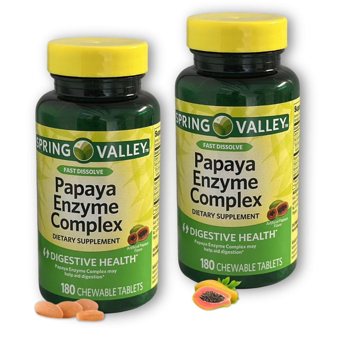 FUSION SHOP STORE Papaya Enzyme Chewable Tablets Complex, 180 Tablets