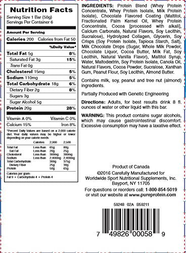 Pure Protein Chewy Chocolate Chip Protein Bars, 50 gram, 6 Bars
