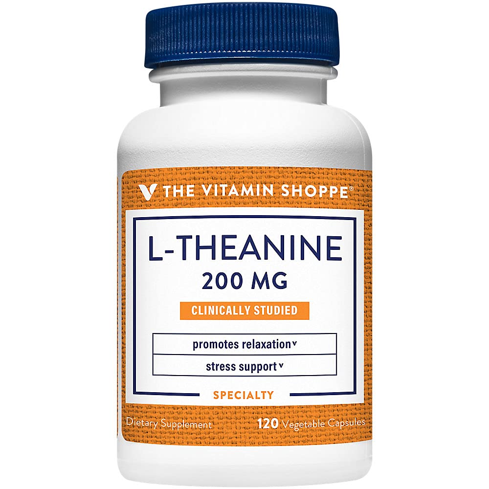 The Vitamin Shoppe L-Theanine 200 mg Capsules, 120 Count