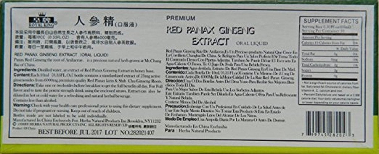 Ginseng Royal King Red Panax Ginseng Extract 6000mg Capsule, 120 Capsules