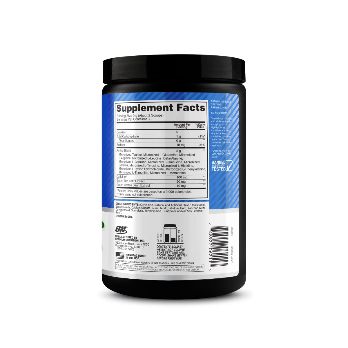 Optimum Nutrition Amino Energy Powder 9.5 oz