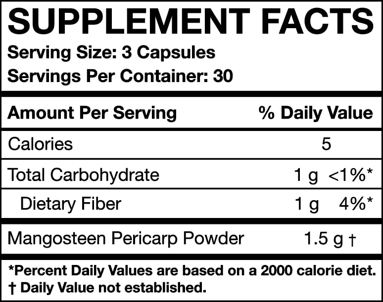 MOJObody Freeze Dried Mangosteen Pericarp Capsules, 90 Count
