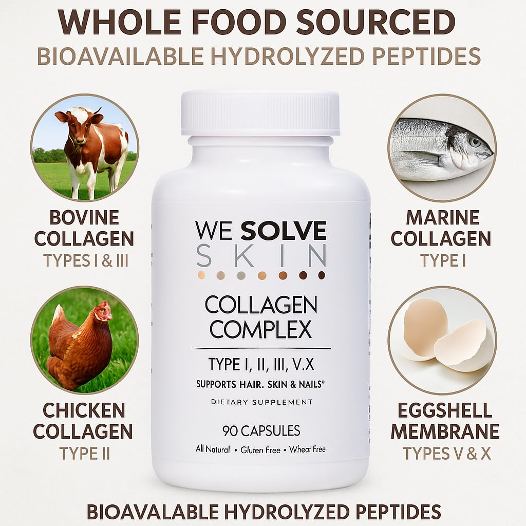 We Solve Skin Multi Collagen Peptides Capsules 90 Count