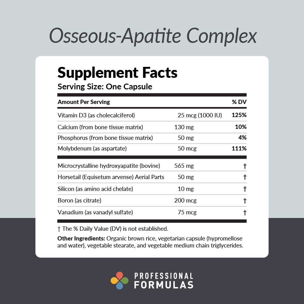 Professional Complementary Health Formulas Osseous-Apatite 60 Capsules