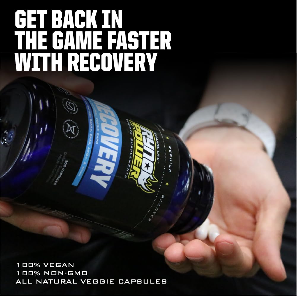 Ryno Power Recovery Post-Workout Supplement Capsules, 200 Count