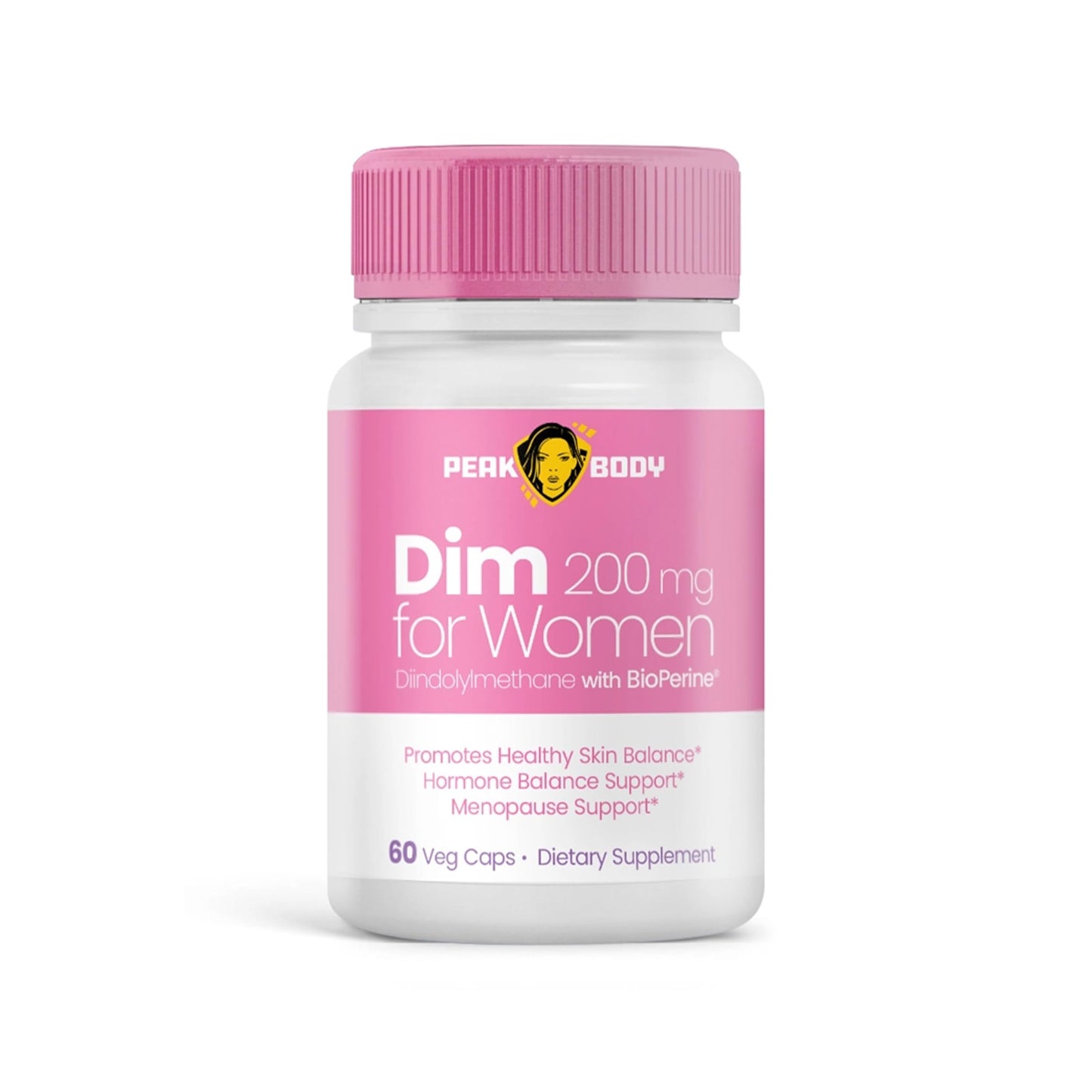 Peak Body DIM 200 mg for Women – Diindolylmethane Supplement with BioPerine for Enhanced Absorption – 60 Veggie Capsules
