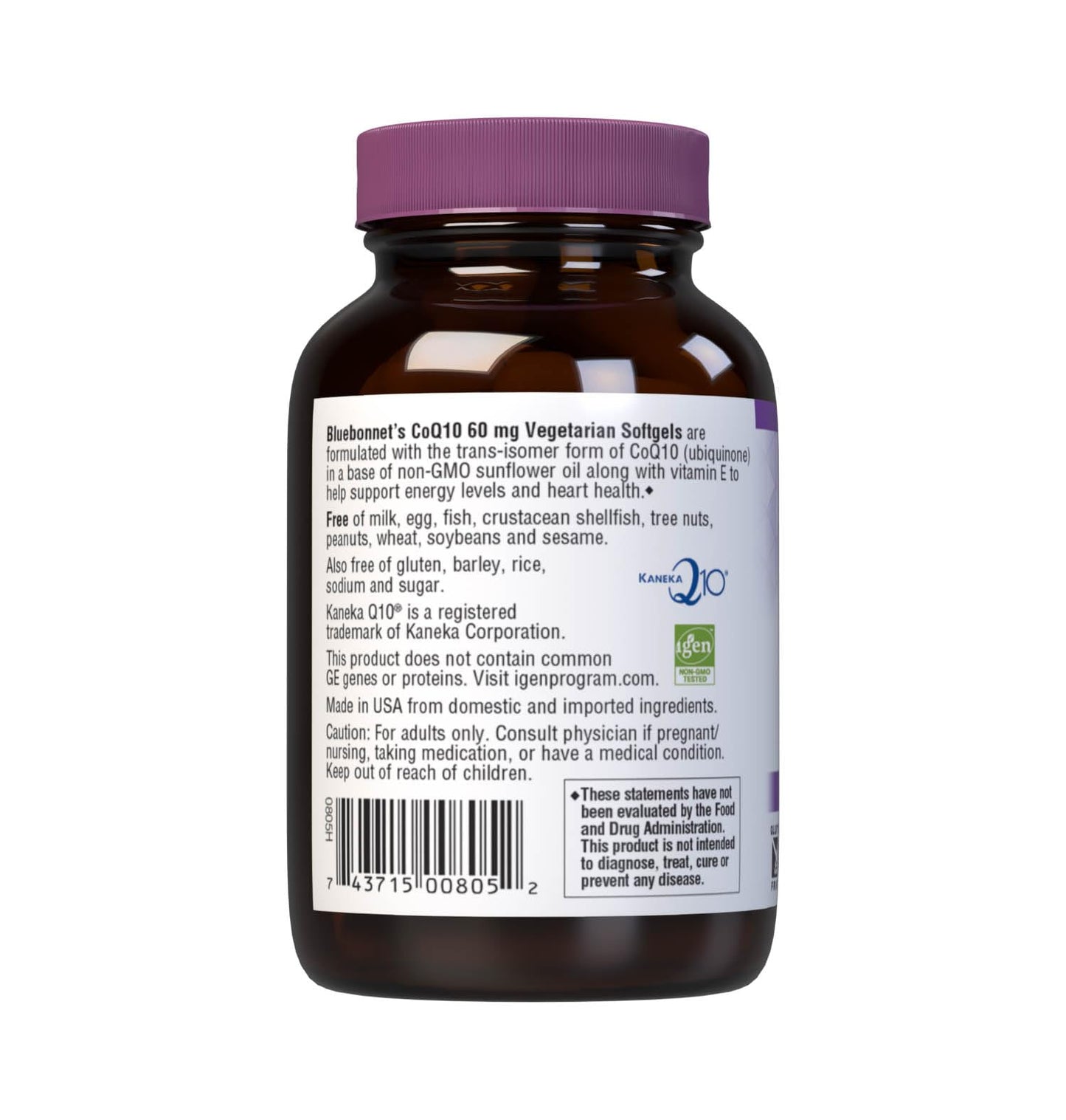 BlueBonnet CoQ-10 Vegetarian Softgels, 60 mg, 60 Count