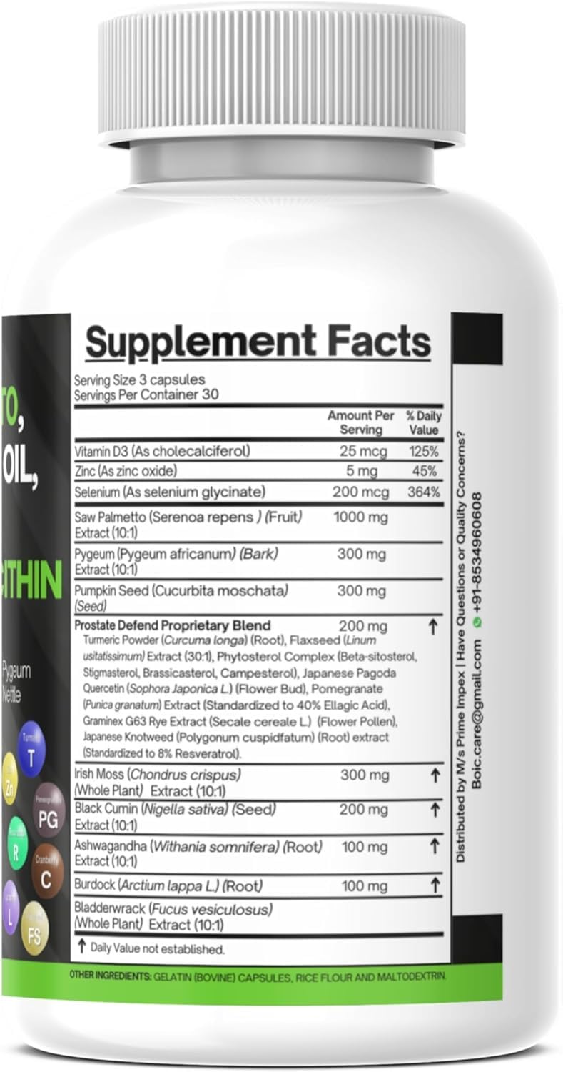 BOIC Saw Palmetto Prostate Support Capsules 90 Count