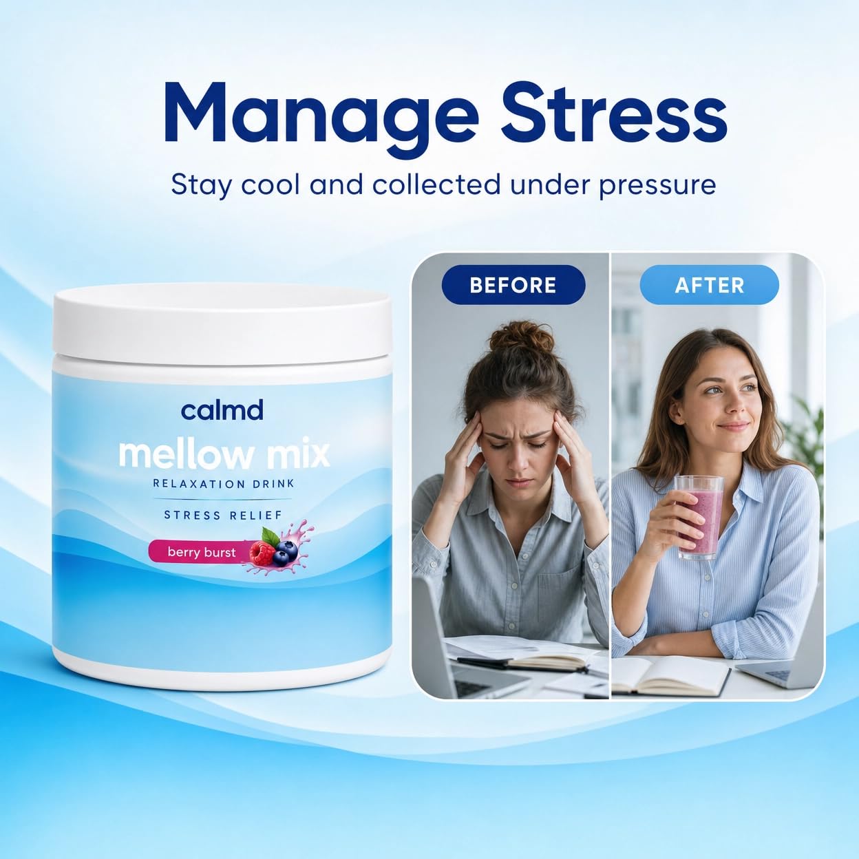 VOKIMAX Calmd Mellow Mix, Balance Cortisol Naturally for Less Stress 1 Capsule