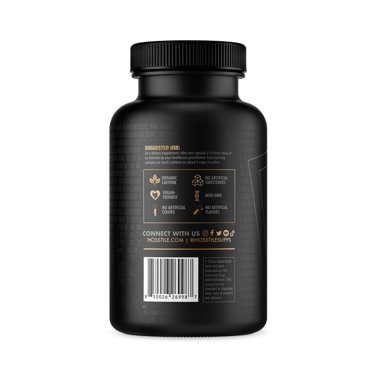 HOSSTILE PurCaf Organic Caffeine Capsules 100 Count