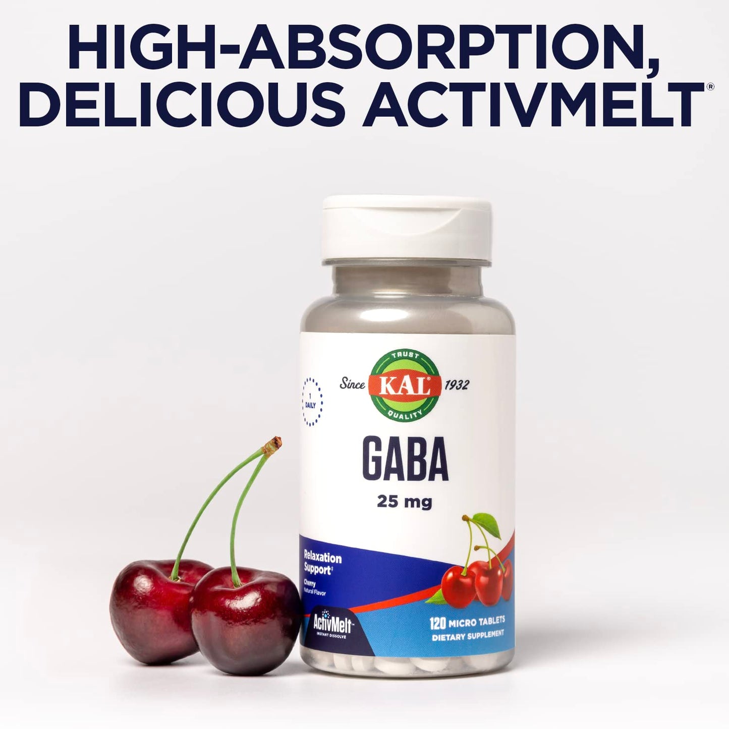KAL GABA Supplement Tablet, 120 Count