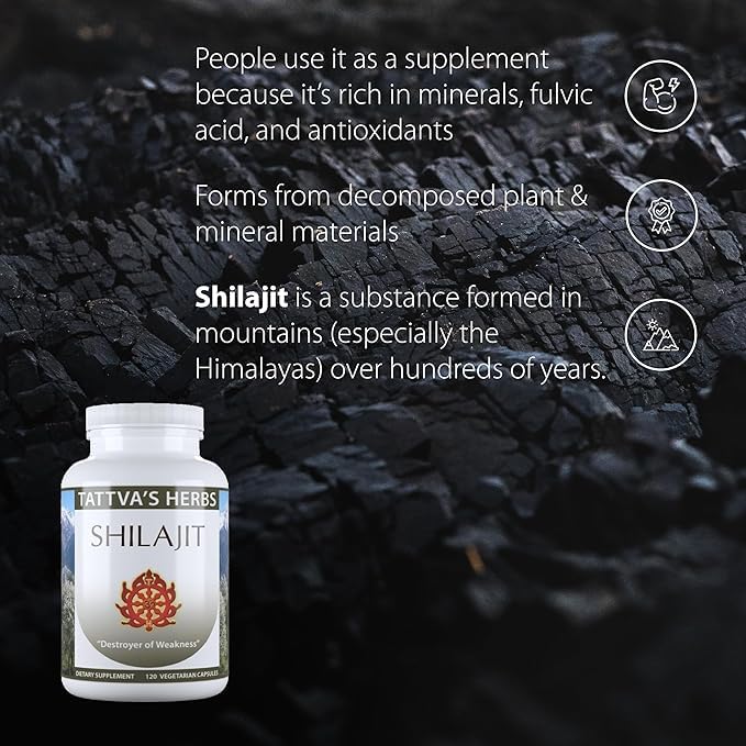 Tattva's Herbs Shilajit Herbal Supplement Capsule 120 Count