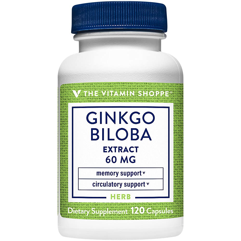 The Vitamin Shoppe Ginkgo Biloba 60MG Capsules 120 Count
