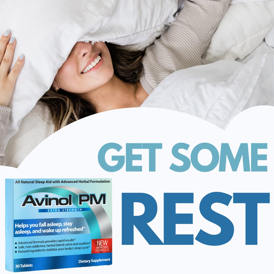 Avinol PM Extra Strength Natural Sleep Supplement, 30 Tablets