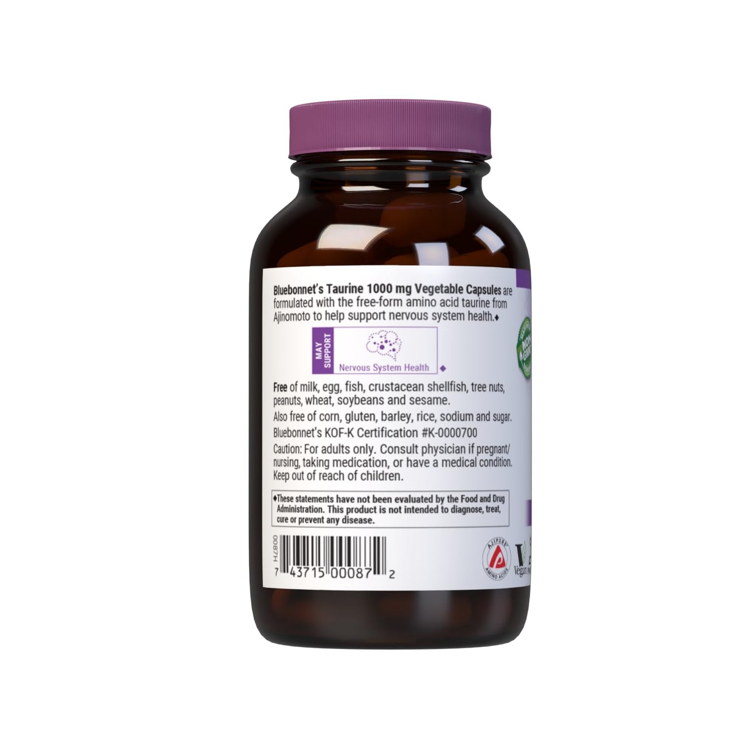 BlueBonnet Taurine 1000mg Capsule, 50 Count