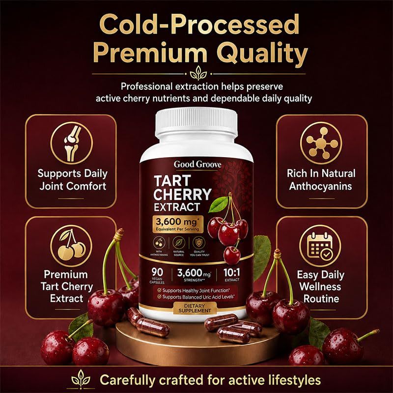 Skinclean Tart Cherry Extract 10:1 High Concentration Formula Capsule 90 Count