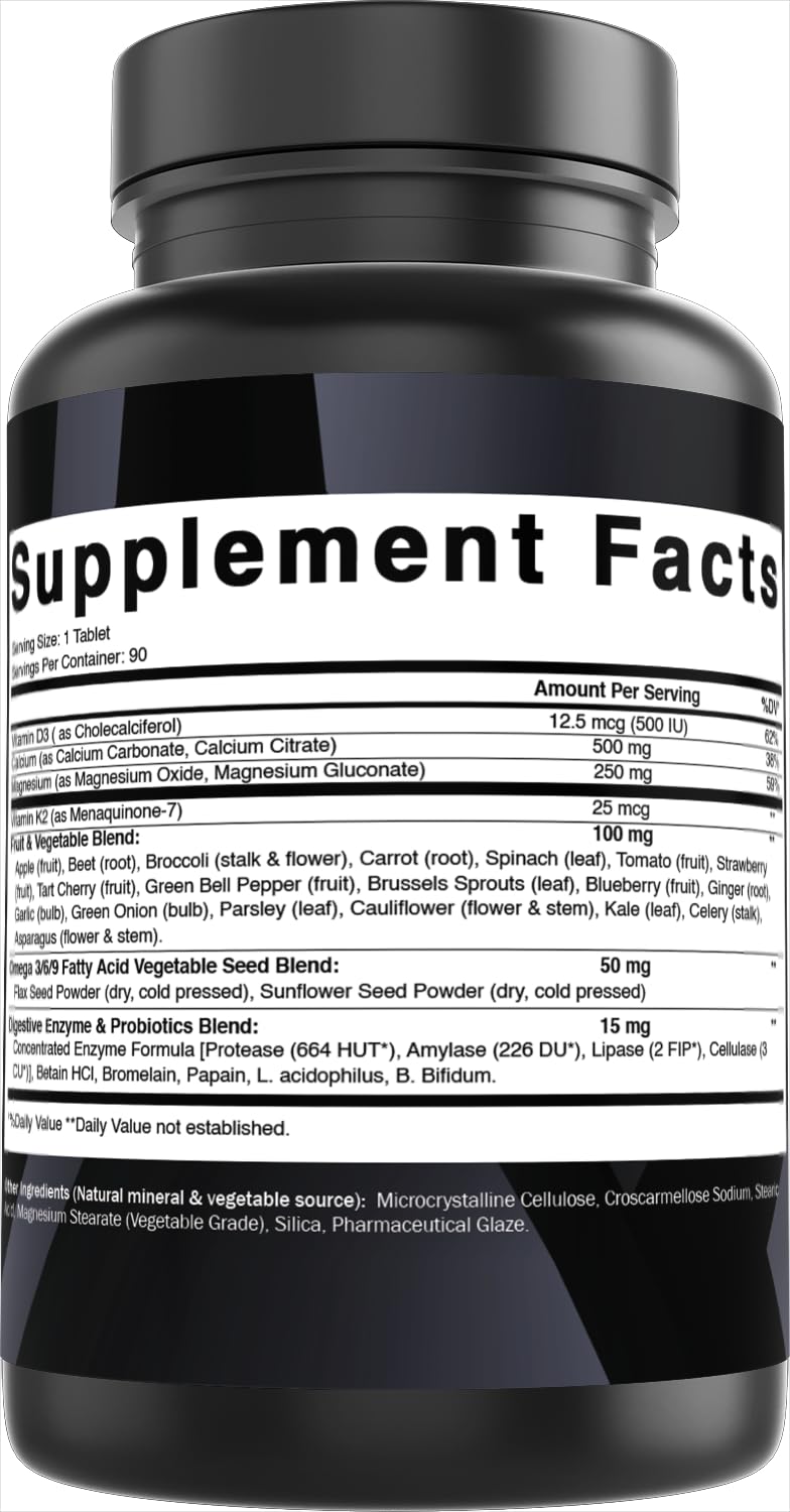 Best Naturals Calcium with D3, K2 & Magnesium 90 Tablets