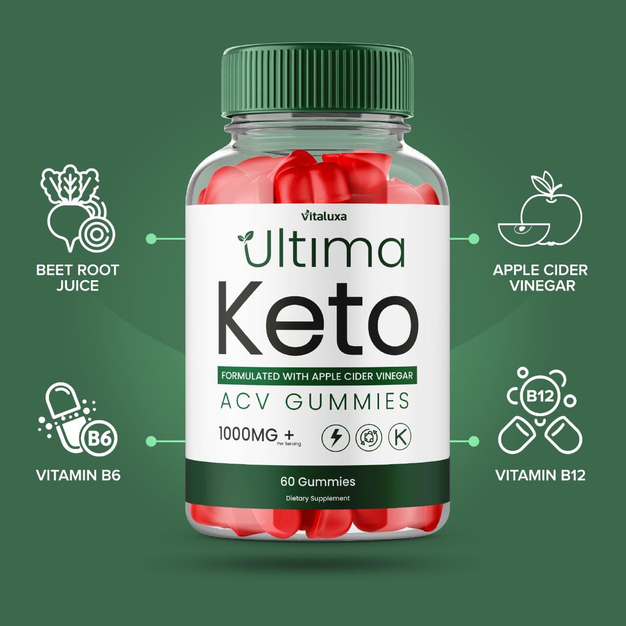 Vitaluxa Ultima Keto ACV Gummies 60 Count
