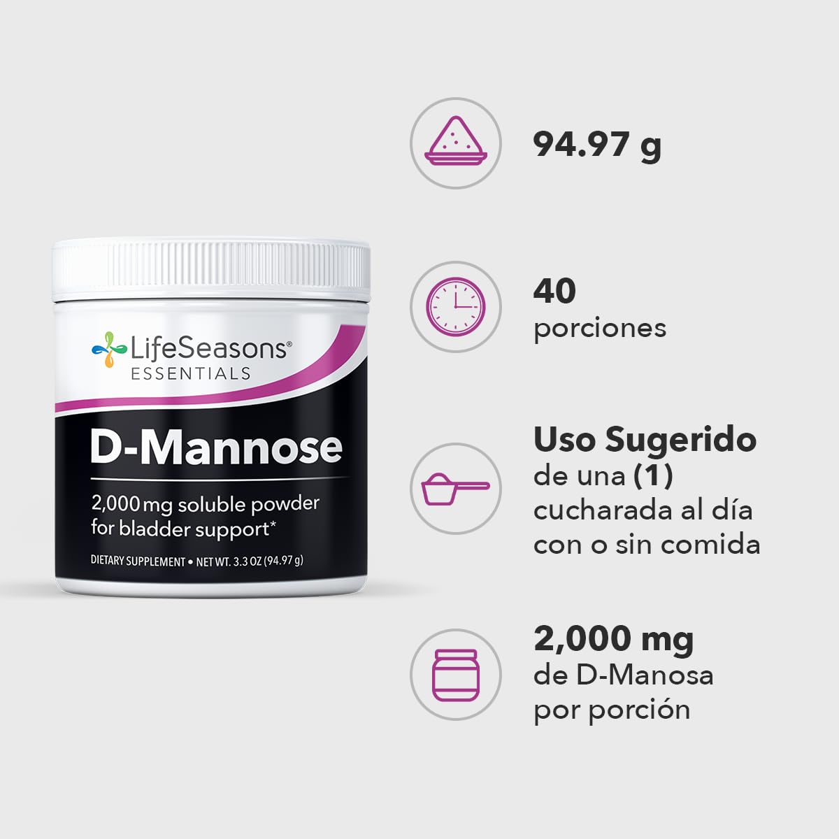 LifeSeasons Urinari-X + D-Mannose Powder Bundle, 90 Capsules + 45 Servings